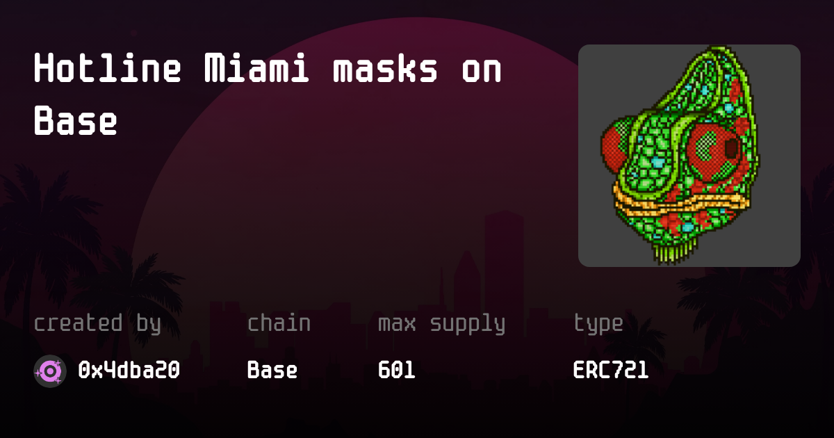 Hotline Miami Masks On Base Mintfun 7651