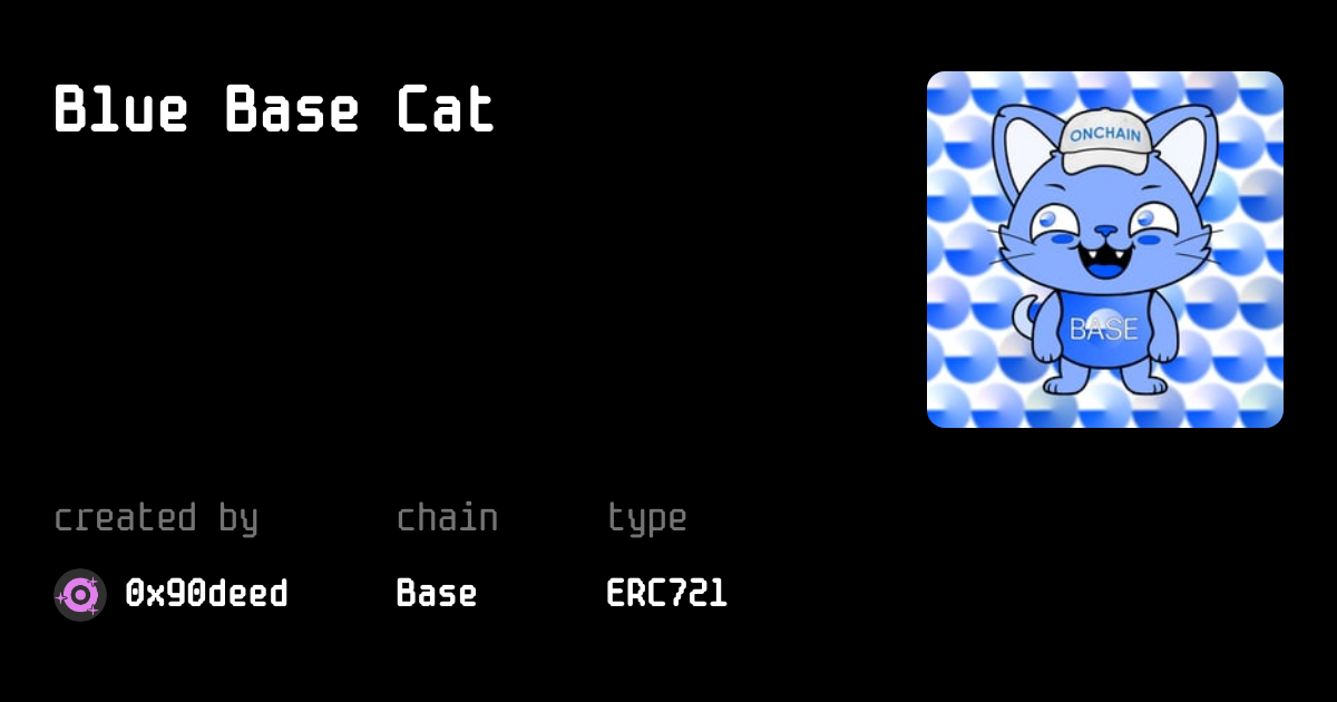 Blue Base Cat | mint.fun