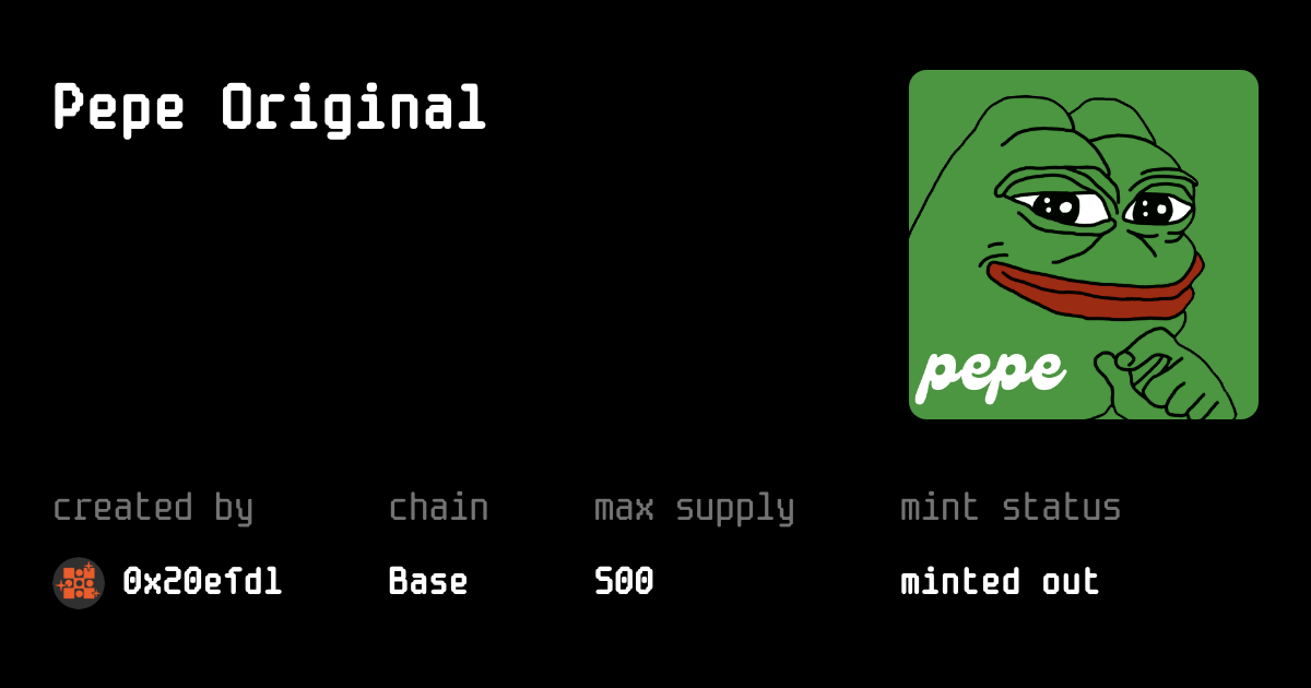 Pepe Original | mint.fun